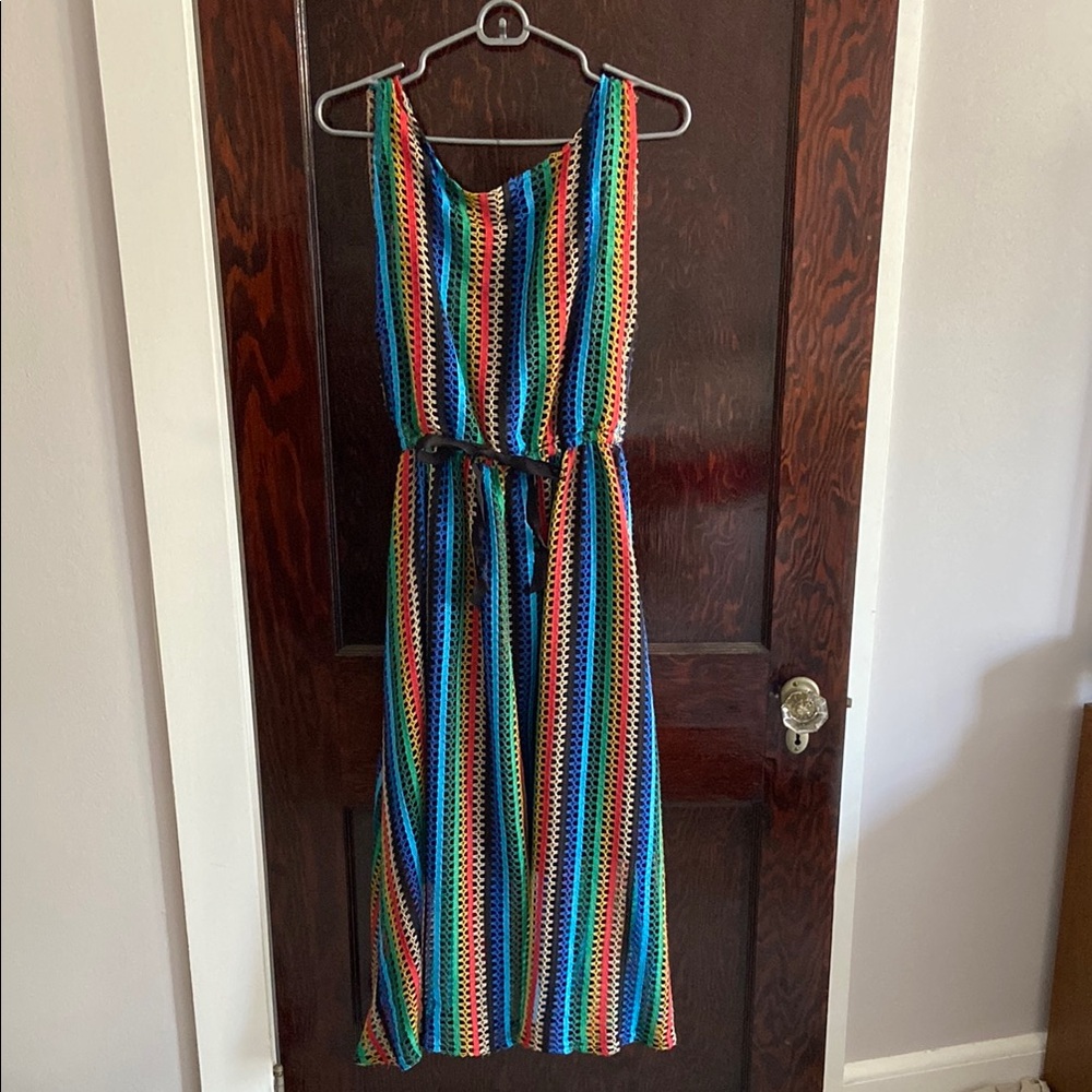 Colorful Striped Sleeveless Dress
